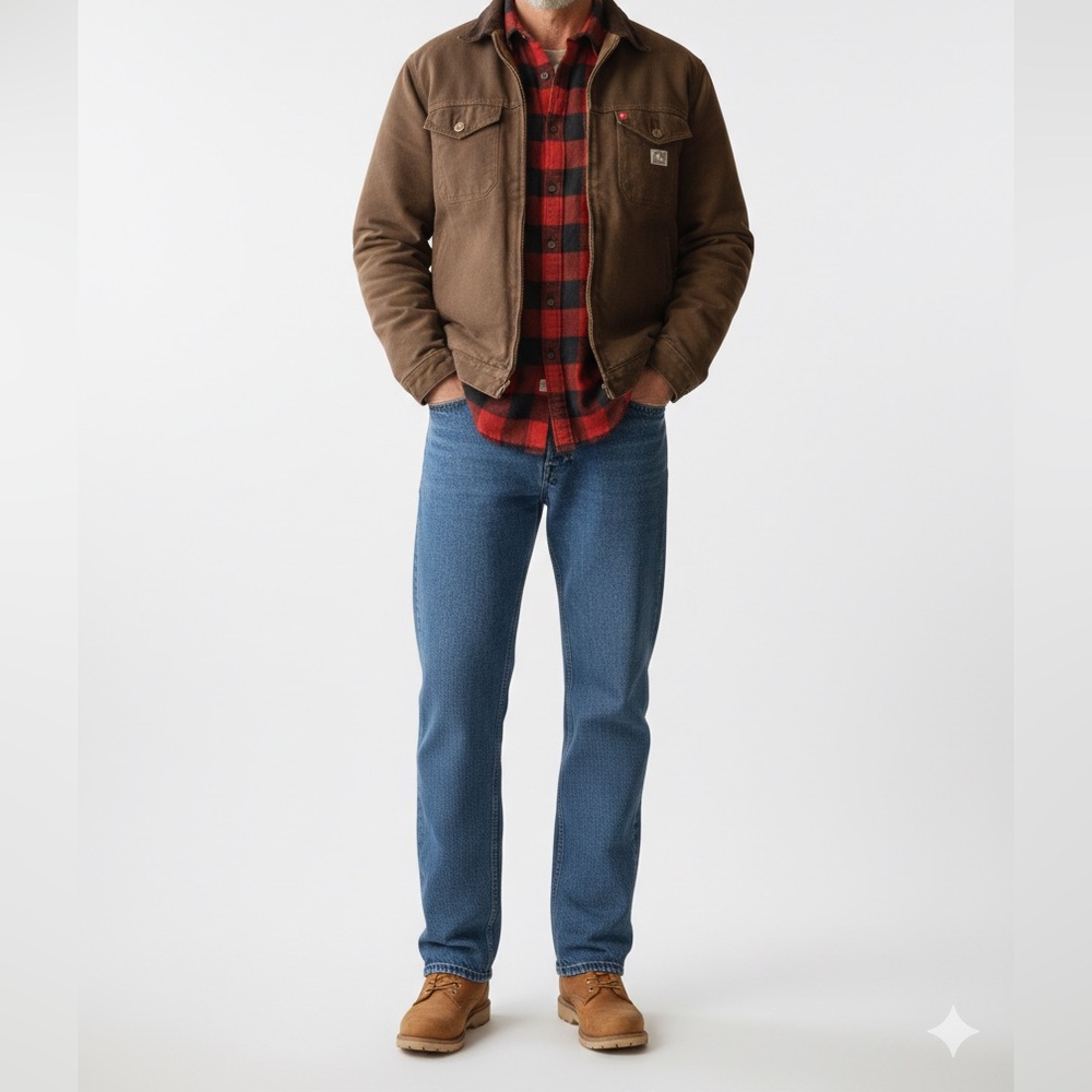 Old Mill Tall 36 Men’s Fleece Lined Relaxed Fit Straight Leg Jeans | 36x36